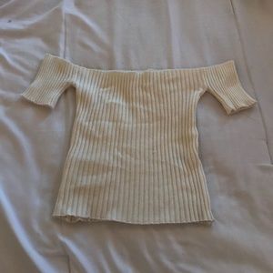 ribbed off the shoulder top